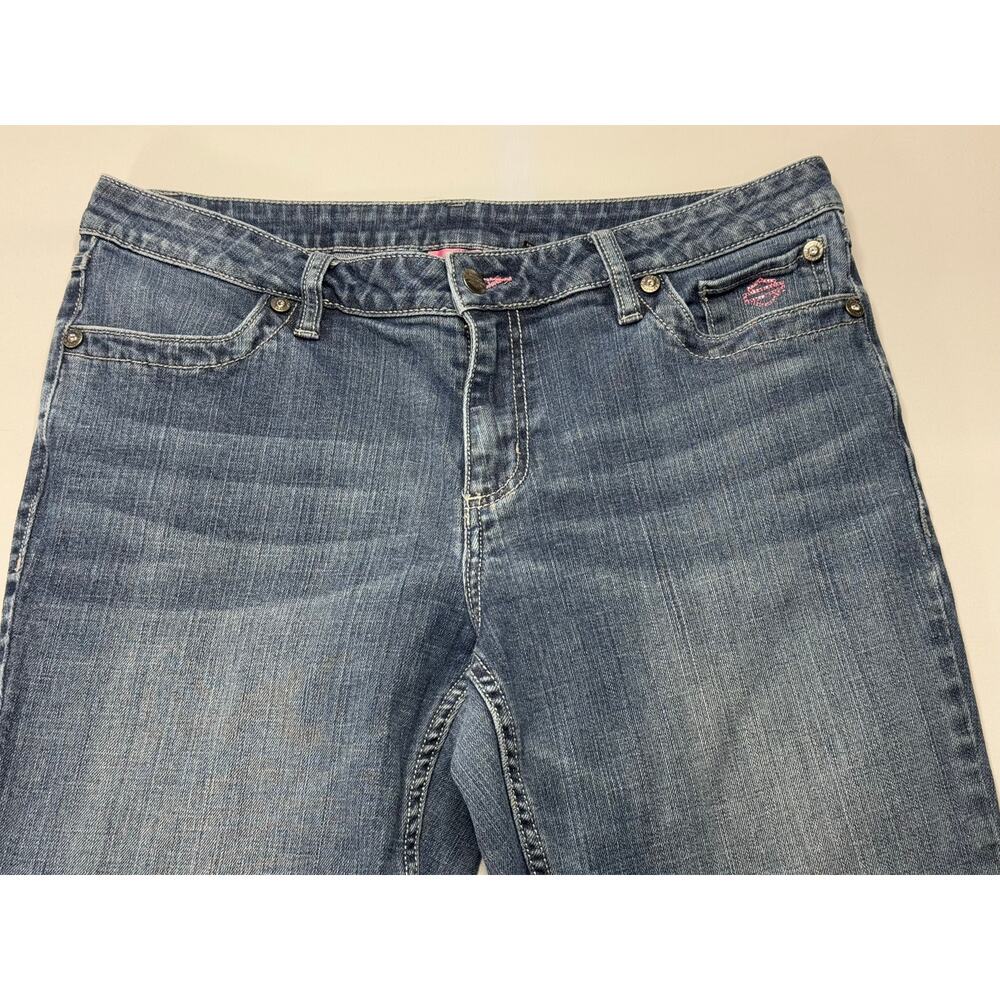 Harley Davidson Women's Bootcut Blue Denim Jeans - Size 14 (34x28) *READ** - Picture 3 of 9